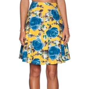 Marc by Marc Jacobs Yellow and Blue Floral Flare Skirt